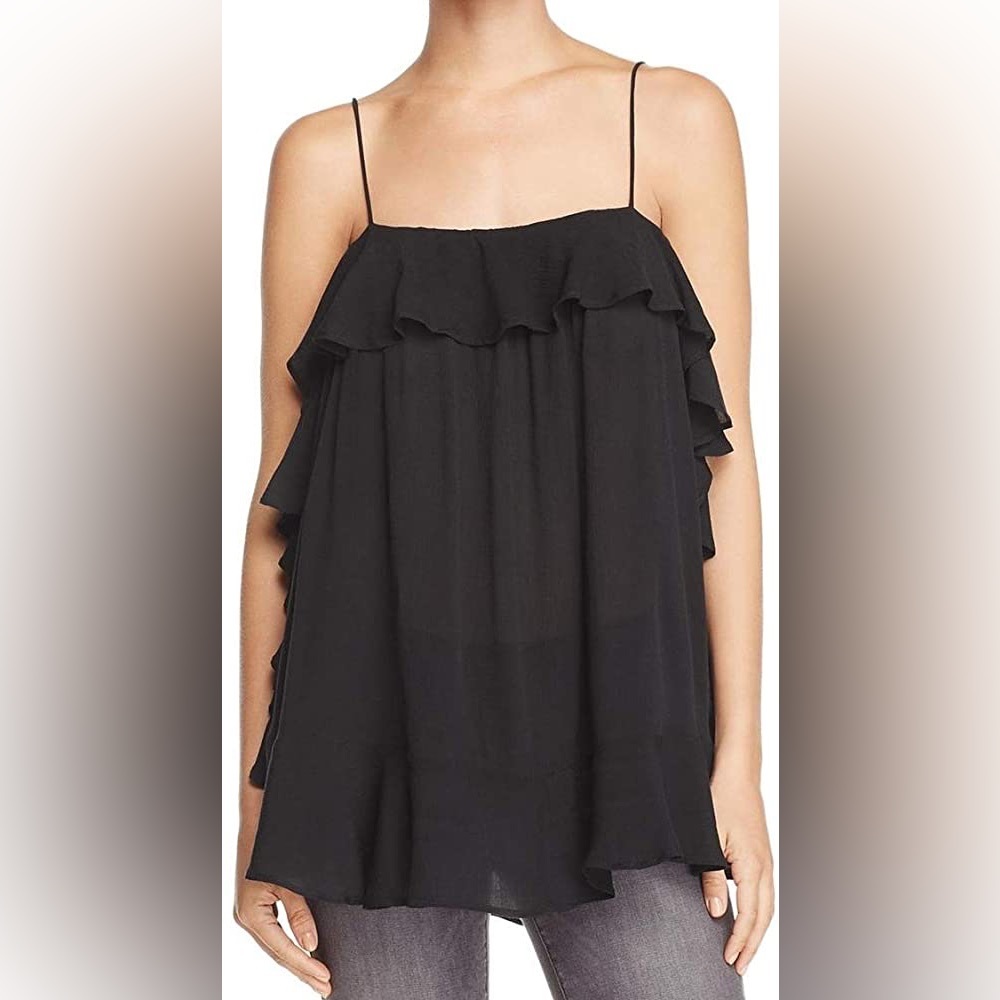 • Free People Cascades Black Ruffle Tank Top - Picture 4 of 7